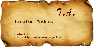 Tiroler Andrea névjegykártya